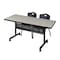 Kobe Rectangle FlipTop Table, 60" W, 29" H, Laminate Top, Maple MKFTM6030PL47BK - alternate 1